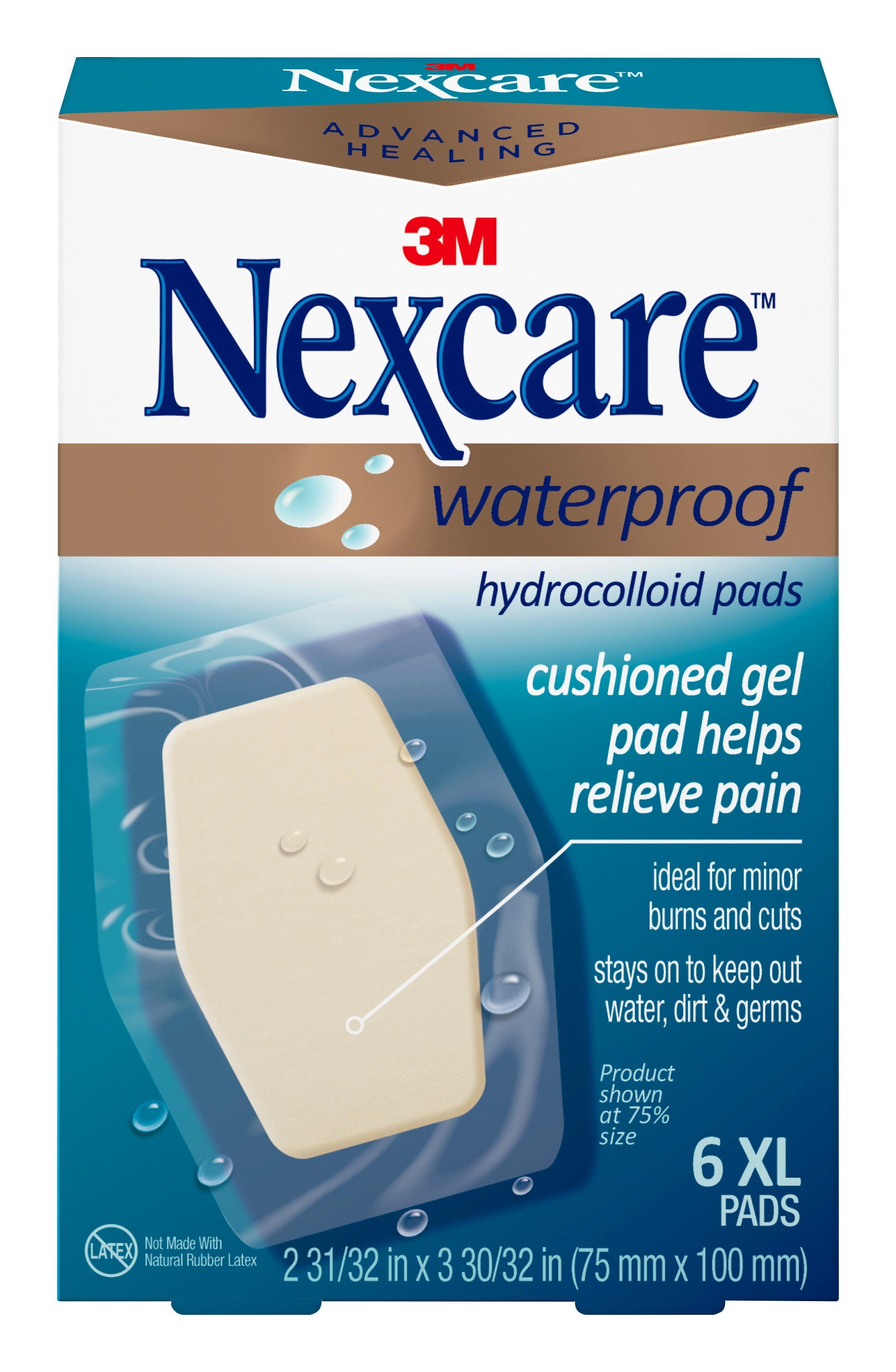 Nexcare Advanced Healing Waterproof Hydrocolloid Pads, 3.93" x 2.96