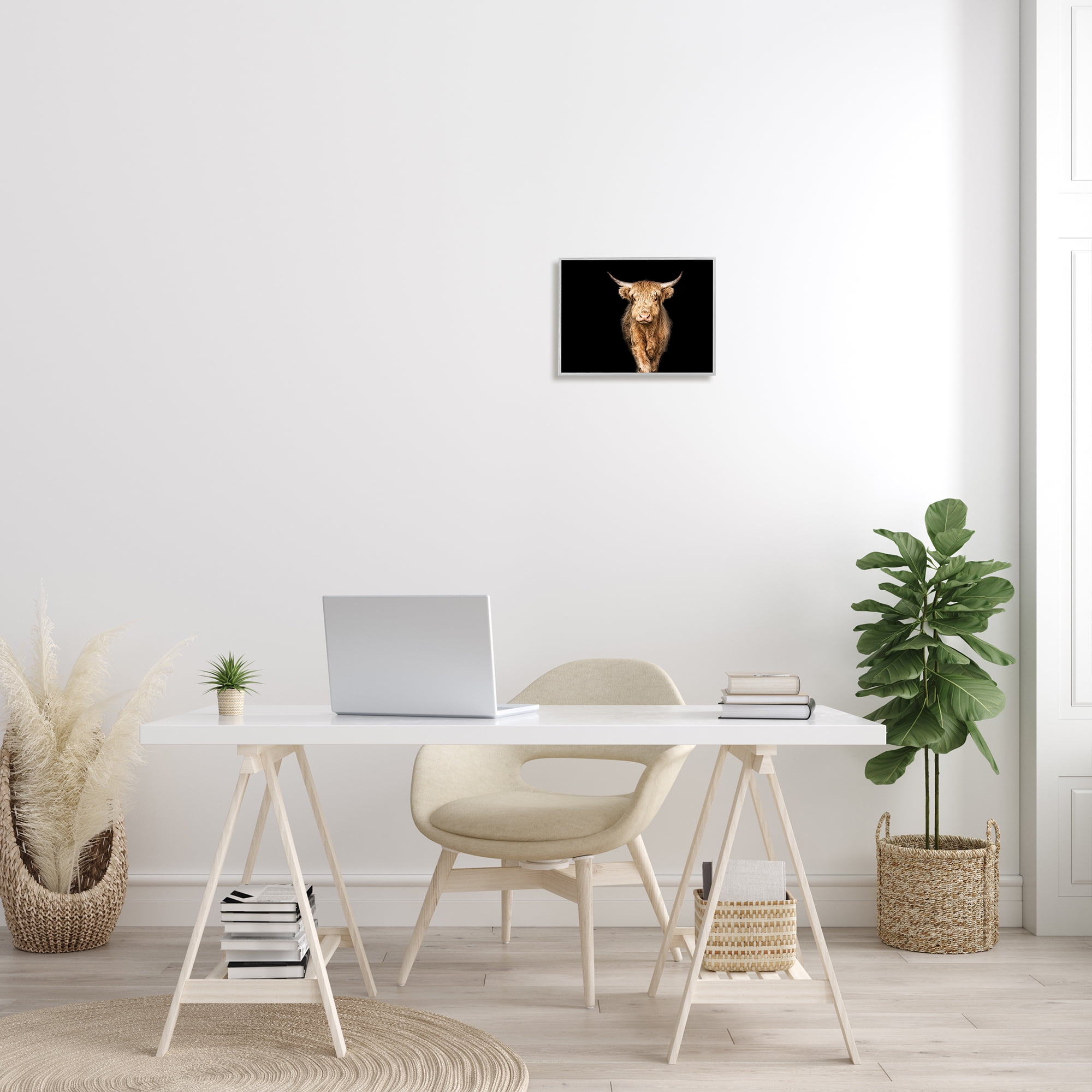 Stupell Industries Modern Cattle Portrait Minimal Farm Animal Photography, 11 x 14, Design by Marika Moffit