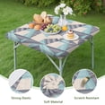 thumbnail image 4 of Blue Ethnic Triangle and Geometric Pattern Square Fitted Tablecloth with Elastic Edge,Square Table Cover,Washable Elastic Table Cover for Home Kitchen Party Decor 36"x36", 4 of 6