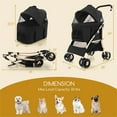 thumbnail image 3 of Demi Bonn 39" 4 Wheels Pet Stroller 3-In-1 Dog Cat Cage Jogger Stroller, Travel Folding Carrier Puppy Stroller with Removable Car Seat Carrier, Black, 3 of 9