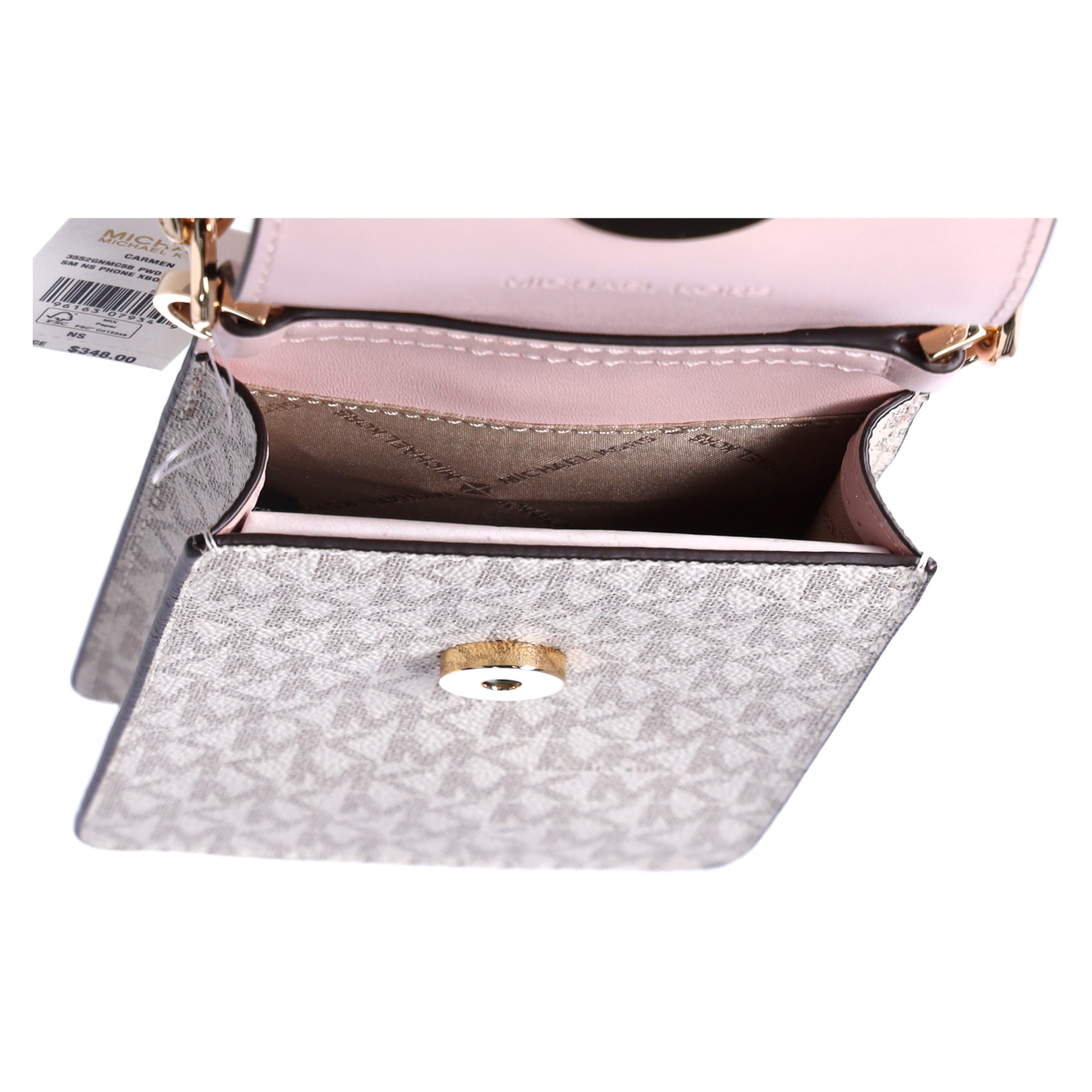 Michael Kors Carmen Crossbody Bag, Small Logo Brown, 4.25