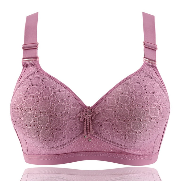 Bras Comfort Wireless For Women Underwear Seamless Solid Pink