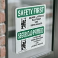 thumbnail image 4 of (2 Pack) Climb Ladders Carefully Bilingual OSHA Safety First Sign, 4 of 7
