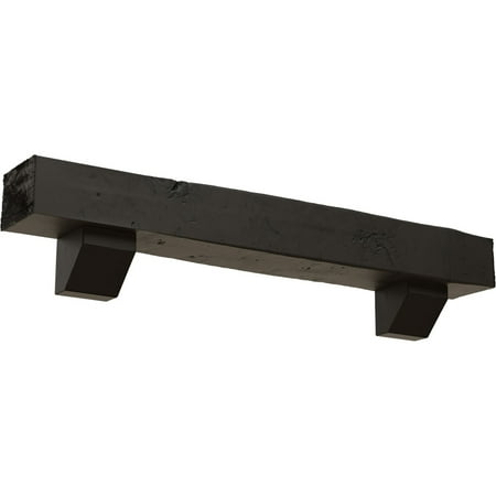 

Ekena Millwork 6 H x 8 D x 48 W Knotty Pine Faux Wood Fireplace Mantel Kit with Ashford Corbels Burnished Cedar