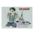 thumbnail image 1 of Eiffel Tower Cutting Board, Sketch of Laughing Girl in Front of Eiffel Tower Paris Happiness Stain, Decorative Tempered Glass Cutting and Serving Board, Small Size, Multicolor, by Ambesonne, 1 of 1