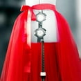 thumbnail image 4 of Falda larga de tul tutú para mujer, hasta el suelo, desmontable, para fiesta Rojo, 4 of 9