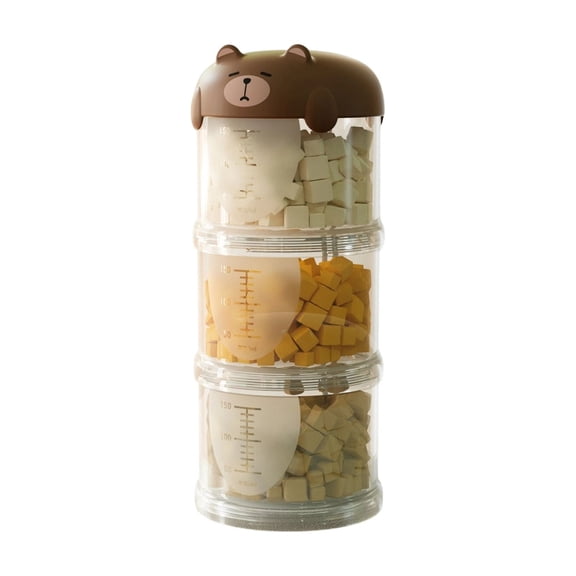 Pet Food Storage Container, Airtight Plastic Treat Organizer with Stackable Design, Portable Moisture-Proof Jar for Cats Dogs Travel Home