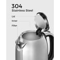 thumbnail image 2 of LONGDEEM 1.7L Electric Tea Kettle, 1500W Fast Heating, Stainless Steel, Auto Shut-Off, Silver, 2 of 8