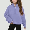 thumbnail image 2 of TOWED22 Girls Half Zip Sweatshirt Long Sleeve Tops Quarter Zip Pullover Sweatshirts for Teen Girls Trendy Preppy Clothing(Purple,130/7-8years), 2 of 4