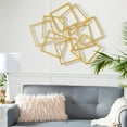 thumbnail image 3 of CosmoLiving by Cosmopolitan Gold Metal Overlapping Square Geometric Wall Decor, 3 of 13
