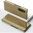 thumbnail image 2 of for Samsung Galaxy Z Fold3 5G Double Screen Mirror Case,Clear View Smart Window Screen Display Case Support Wireless Charging Flip Foldable Phone Cover for Samsung Galaxy Z Fold3 QH QH Golden, 2 of 12