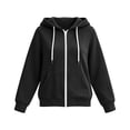 thumbnail image 4 of Guluxicc Womens Hooded Jacket with Pockets Full Zip Drawstring Long Sleeve Solid Jackets for Everyday Fall Winter, 4 of 7