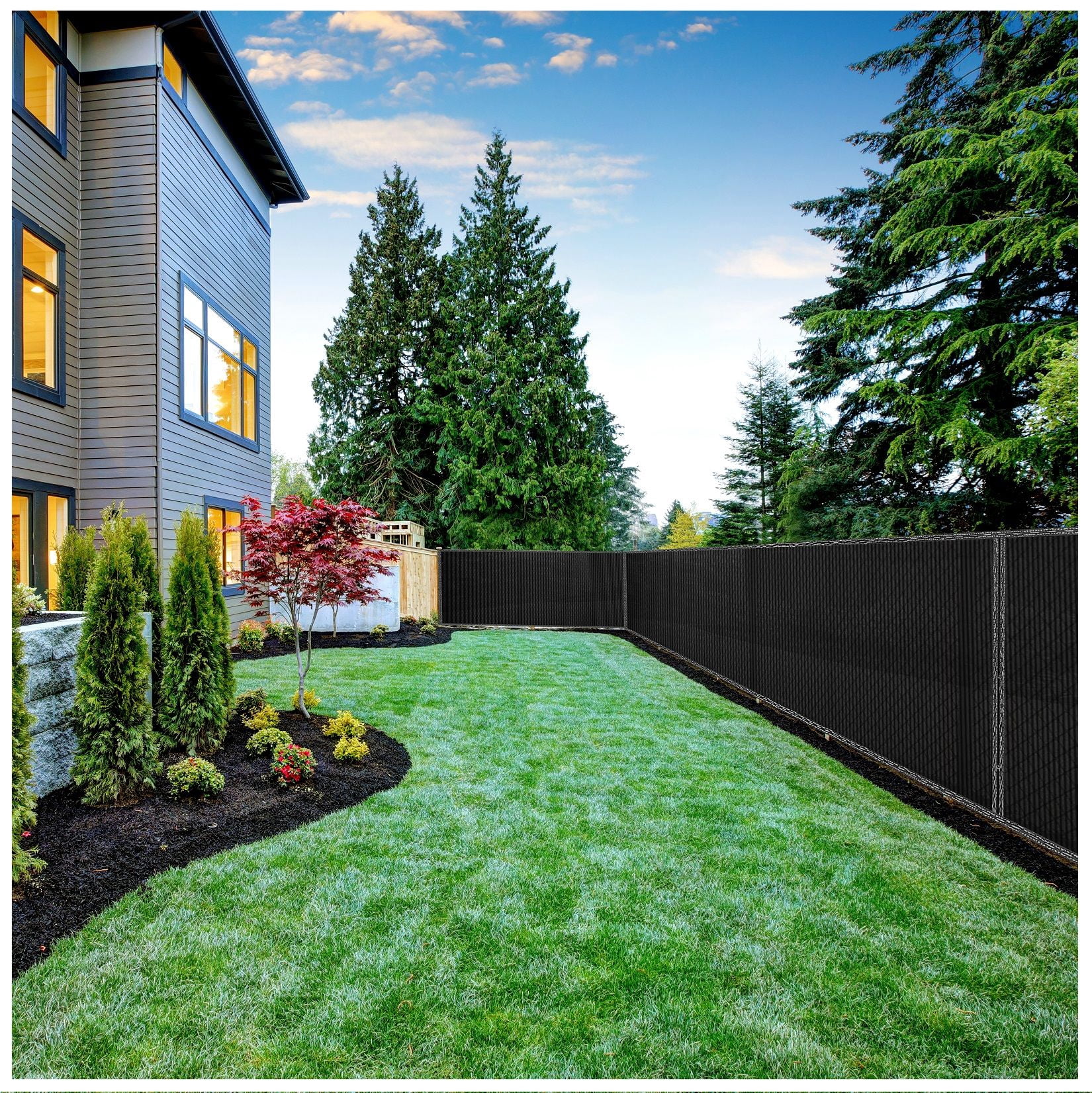 6 ft. x 50 ft. Privacy Screen Fence, Black