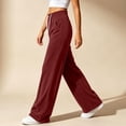 thumbnail image 6 of Gytharion Women's Wide Leg Pants Warm Corduroy Fleece High Waist Lounge Trousers Drawstring Elastic Waist Sweatpants with Pockets for Winter, 6 of 7
