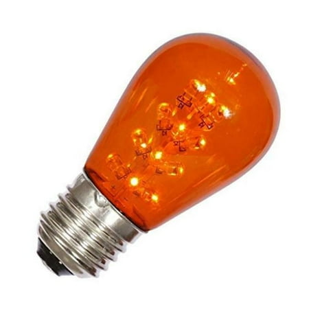 

130V 1W S14 Transparent E26 Nickel Base LED Bulb Amber - Pack of 5