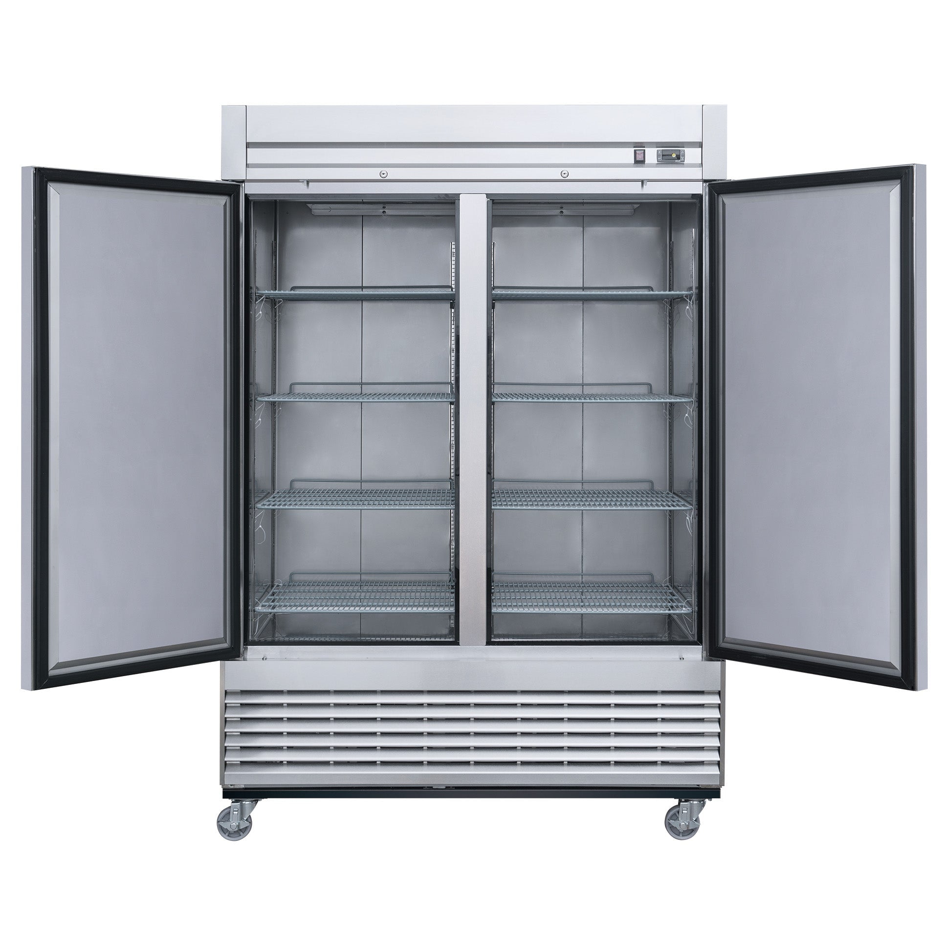 54 in. Heavy Duty Stainless Steel Two Door Upright Reach-in Commercial Freezer 40.7 Cu. Ft. NSF ETL