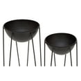 thumbnail image 5 of DecMode 24", 28" Black Metal Contemporary Planter, 2 - Pieces, 5 of 7