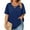 Dark Blue #07, variant on TQWQT Womens Plus Size Summer Tops 2024 Sexy Short Sleeve Tops Army Green Basic Plain Tees V Neck Criss Cross T Shirts Loose Casual Clothes for Women 4XL