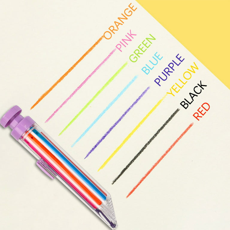 Dengmore Crayons Coloring Kit 8 in 1 Rotating Multi color Crayon Does Not  Dirty Hand Crayon 8 Color Press Rotating Crayon 