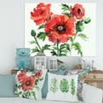thumbnail image 2 of Designart ' Ancient Red Poppies II ' Traditional Canvas Wall Art Print, 2 of 4