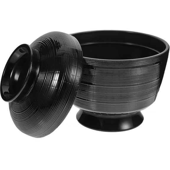 CIMAXIC Japanese Food Bowl Temperature Retention Miso Soup Bowl Black 1Pcs 3.7X3.7X4.1In