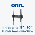 onn. Tilting TV Wall Mount for 19" to 50" TVs, up to 12° Tilting