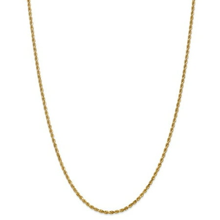14k Yellow Gold 8in 2.50mm Diamond Cut Rope Chain Bracelet