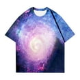 thumbnail image 4 of XIAOCHA Women's Purple Galaxy Oversized Tee Drop Shoulder Spiral Nebula Print T Shirt Soft Relaxed Casual Daily Hangout Top, 4 of 4