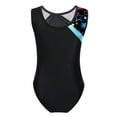 thumbnail image 2 of Oyolan Girls Gymnastics Ballet Leotards Sleeveless Shiny Metallic Dance Bodysuit Dancewear Unitards Cyan 10, 2 of 5