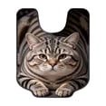 thumbnail image 2 of Gumesh Cute Cat U Shaped Bathroom Rugs Toilet Mat Cute Contour Rug Non Slip Water Absorbent Funny Bathroom Decor Washable Green Toilet Rug 20x16 Inch, 2 of 6