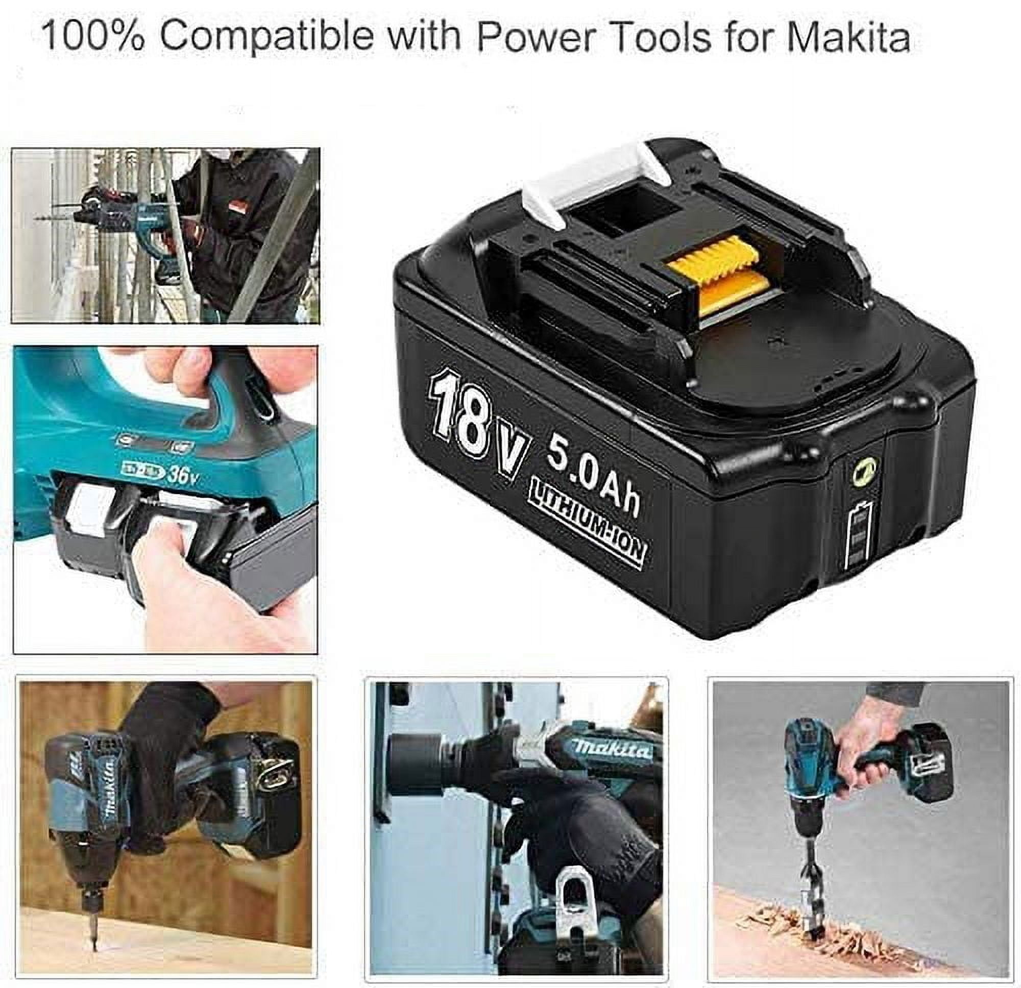 2 Batteries Lithium 18V 5.0Ah Pour Outils Makita - Remplacement BL1860B, BL1850B, Etc., Haute Autonomie - 3
