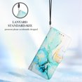 thumbnail image 5 of SaniMore Case for iPhone 15 Pro 6.1" 2023, PU Leather Case Luxury Marble Pattern Flip Kickstand Magnetic Clasp Cash Pocket Crossbody Lanyard Fashion Case for Girls Women, Green Marble, 5 of 10