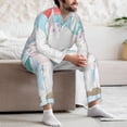 thumbnail image 7 of Picia Cute Elephant Pattern Men’s Long-Sleeve Sleepwear Set - Soft 2-Piece Loungewear with Pockets, Comfy PJs for Relaxing Nights-X-Large, 7 of 7