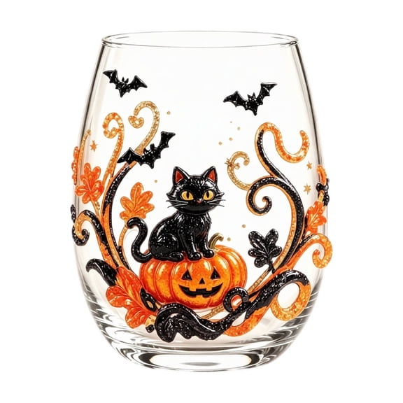 YSBDLQE Halloween Glassware Unbreakable – Ghost Pumpkin Printed Tumbler for Party Drinks, Daily Refreshments, Durable Halloween Decor for Home and Office,H