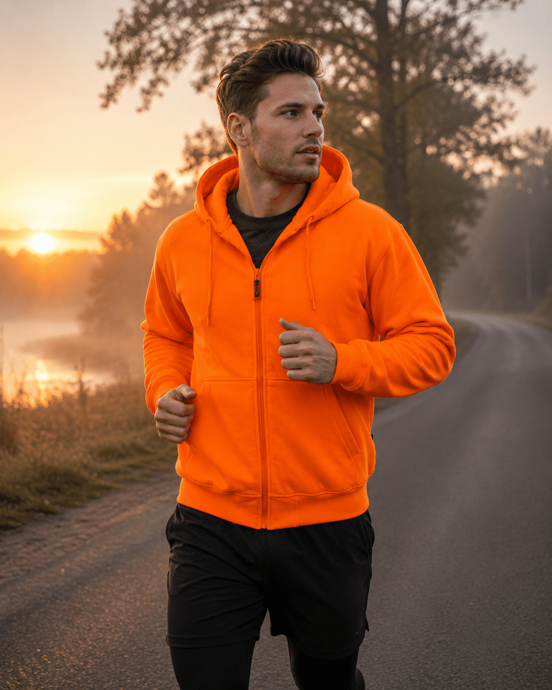 TrailCrest Safety Blaze Orange /Pink/ Camo Double Fleece Full Zip Hoodie (5X, Blaze Orange)