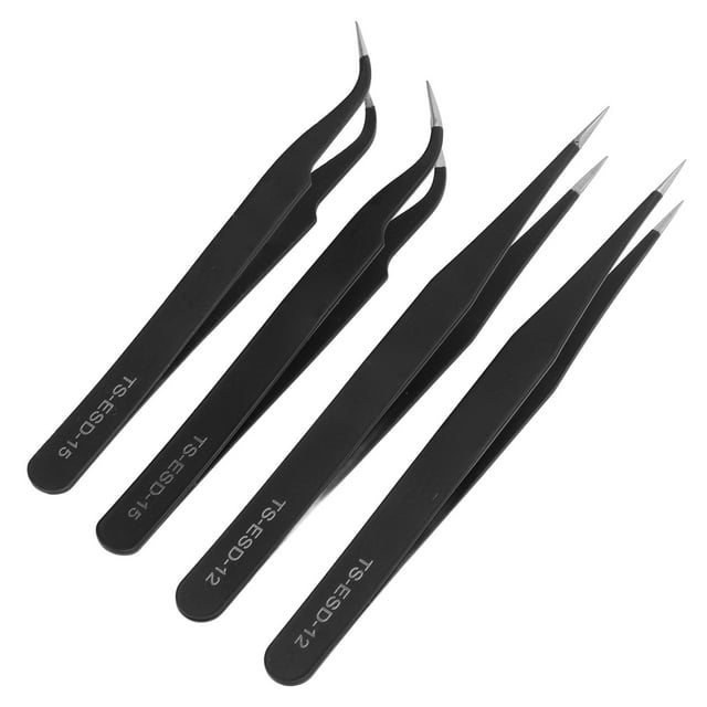 Pince à Épiler Précise, Droite 4 Pcs Pointe Inclinée Conception Pince à Épiler pour Électronique Précis pour les Outils de Couture