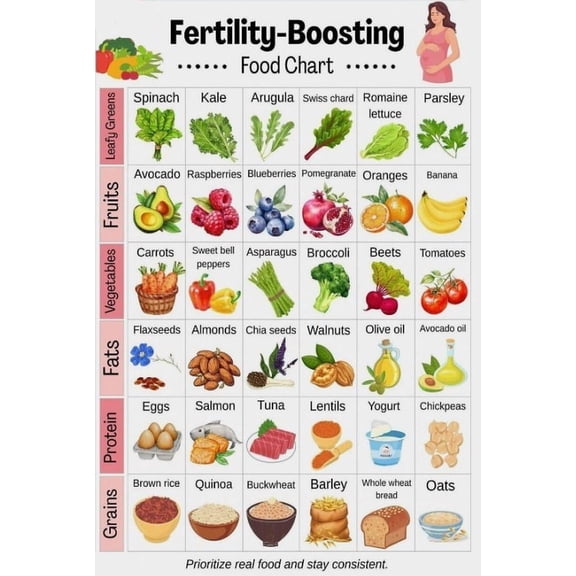 Fertility-Boosting Food Chart Poster Suitable For Home Kitchen Dining Room Sanatorium Rehabilitation Centre Office Decor poster