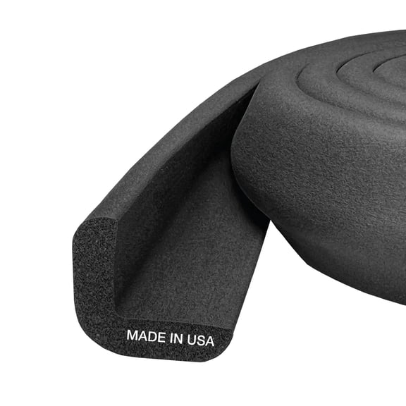 Kidkusion Edge Cushion 24 Ft Black, Made in USA Baby Proof Edge Guard, Foam Rubber Child Safety Furniture Bumper