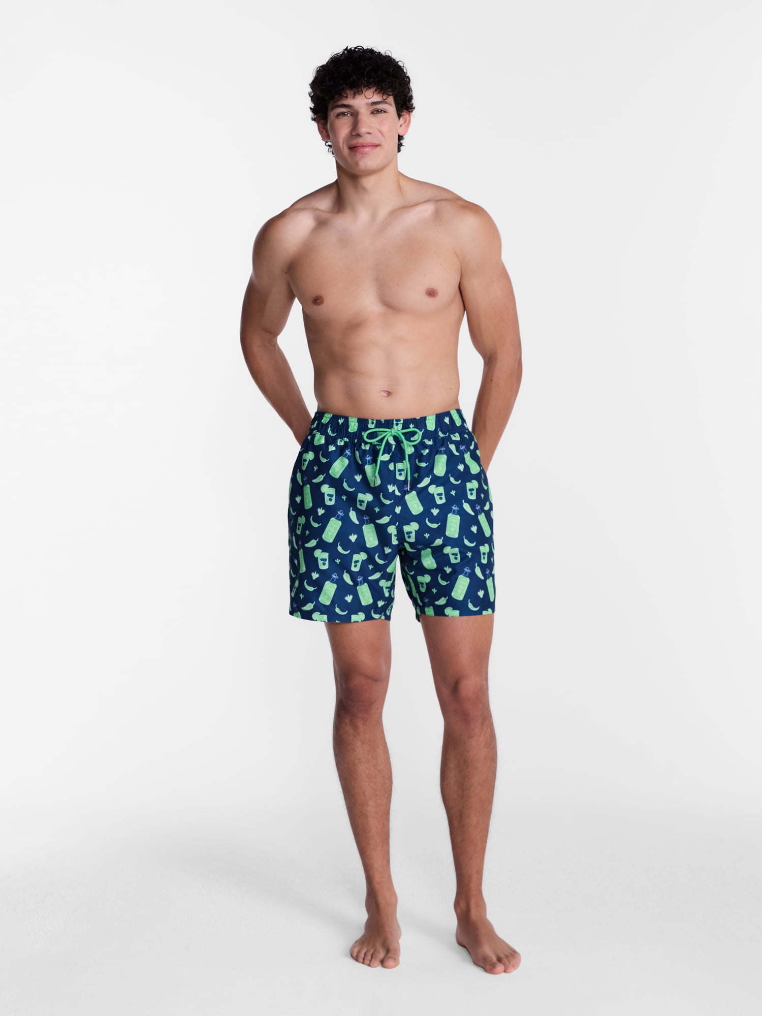 Party Sharks Men's Swim Trunks, 6.5" Inseam, Sizes S-XL