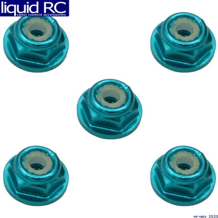 

X Spede LNF3T06 3mm Light Blue Flanged Lock Nut (5)