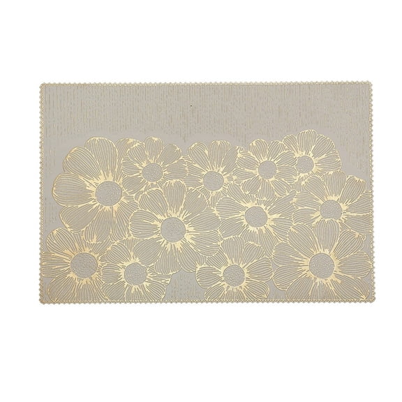 SLYNSHome Hot Place Mat, Waterproof Heat-Proof Western Food Insulation Pad,Gold Easy-to-Clean Tea Decoration Mat for Home Dining and Kitchen Table