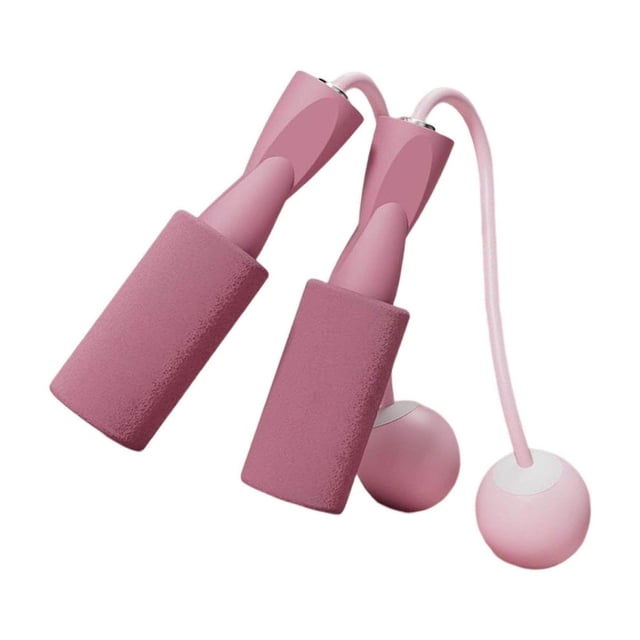 pitrice Cordless Jumping Rope Gym Exercise Fitness Weighted Jump Rope for Kids Ball dia.3.2cm Pink