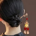 thumbnail image 3 of Mosey Women Hair Stick Vintage Traditional Chinese Palace Lantern Shape Pendant Faux Pearl Decor Tassel Stainless Exquisite Hair Forks Hanfu Dress Prop Lady Hair Jewelry, 3 of 8