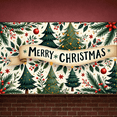 thumbnail image 3 of Decorative Design Merry Christmas Banner Festive Theme Christmas Backdrop for Holiday Decoration Winter Celebration Indoor Decoration, 3 of 9