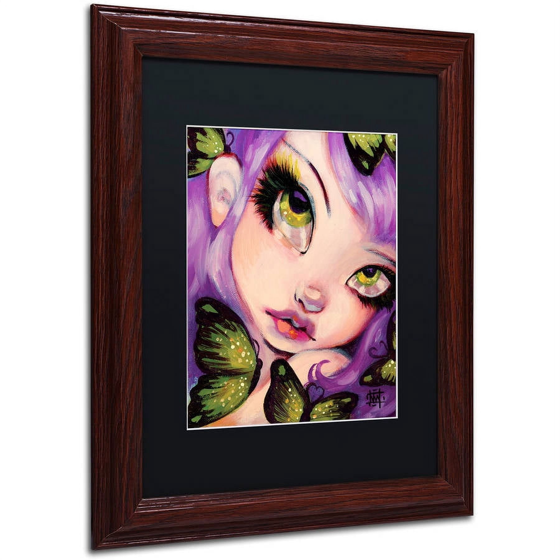 Trademark Fine Art "Green Eyed Violet" Canvas Art by Natasha Wescoat, Black Matte, Wood Frame