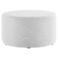 thumbnail image 2 of Callum Large 29" Round Woven Heathered Fabric Upholstered Ottoman, 2 of 7