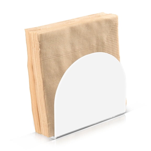 Acrylic Clear Cocktail Napkin Holder 4.1x4.9x2 inch White