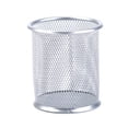 thumbnail image 1 of fastboy Mesh Metal Pen Holder Smooth Edge Fashion Table Eraser Ruler Desk Stationery Holders Cosmetics Organizer Office Round/Silver 1 Pc, 1 of 6