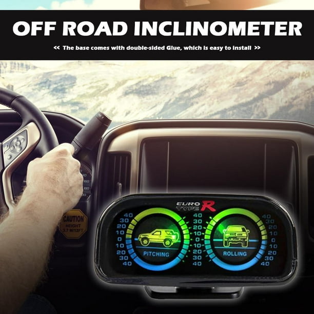 Inclinómetro Clinómetro con retroiluminación para vehículos todoterreno 4x4 Universal