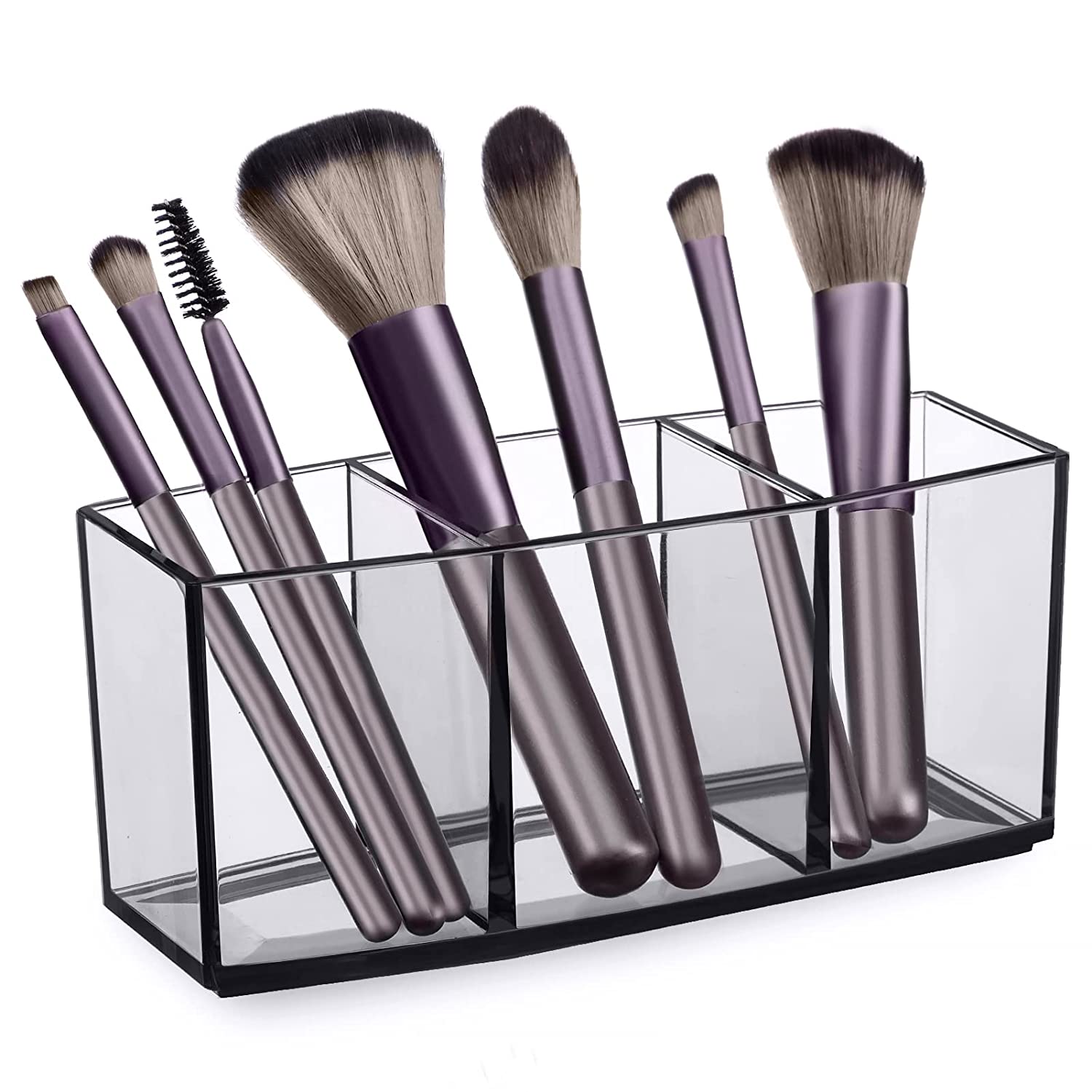 Clear Makeup Brush Holder Organizer, Acrylic Cosmetic Brushes Storage